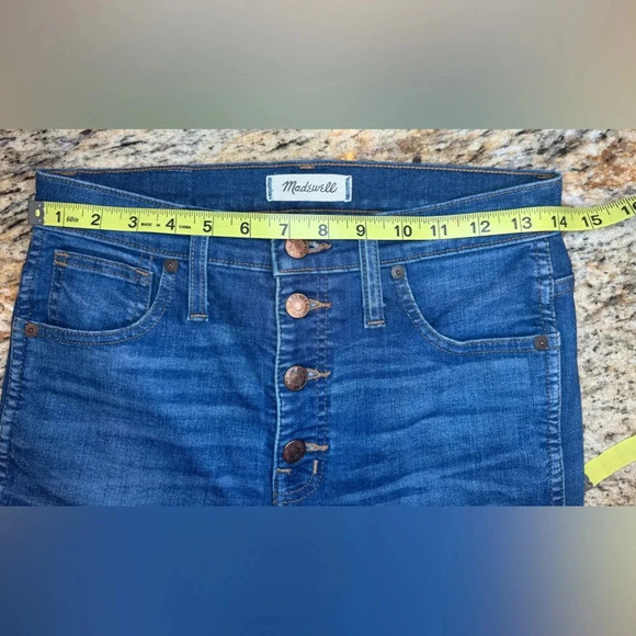 Madewell Jeans Womens Size 27Tall High Rise Skinny Button Fly Distressed Stretch - Picture 11 of 13